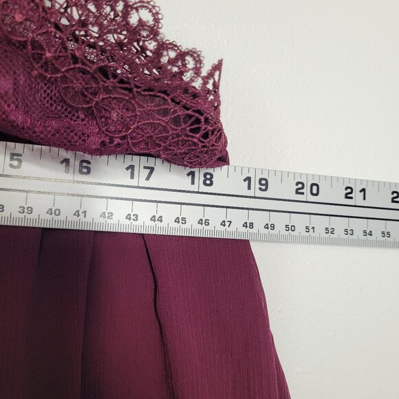 Victoria's Secret burgundy lace semi sheer slip dress tie straps size xl sexy - Picture 3 of 5